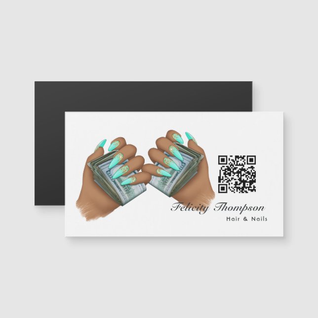 African American Hair and Nails QR Code (Front/Back)