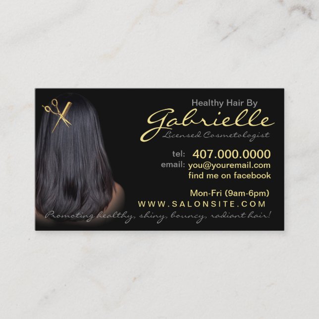 African American Hair Salon Business Cards (Front)