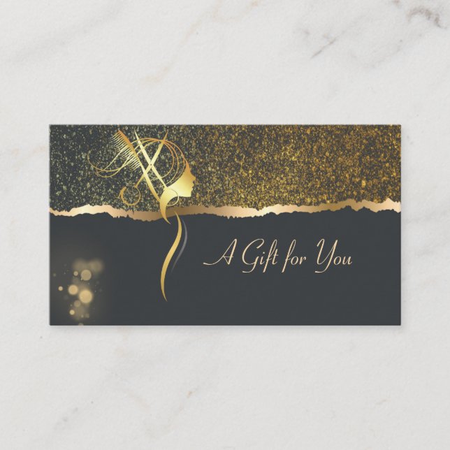 African American Hairdresser Confetti Border Black Discount Card (Front)