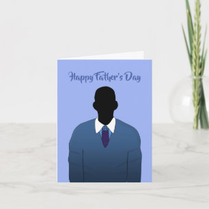 African American Happy Father's Day Blue Card