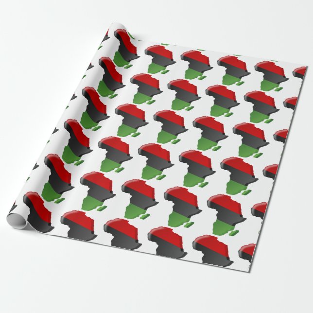 African American, Happy Kwanzaa Wrapping Paper (Unrolled)