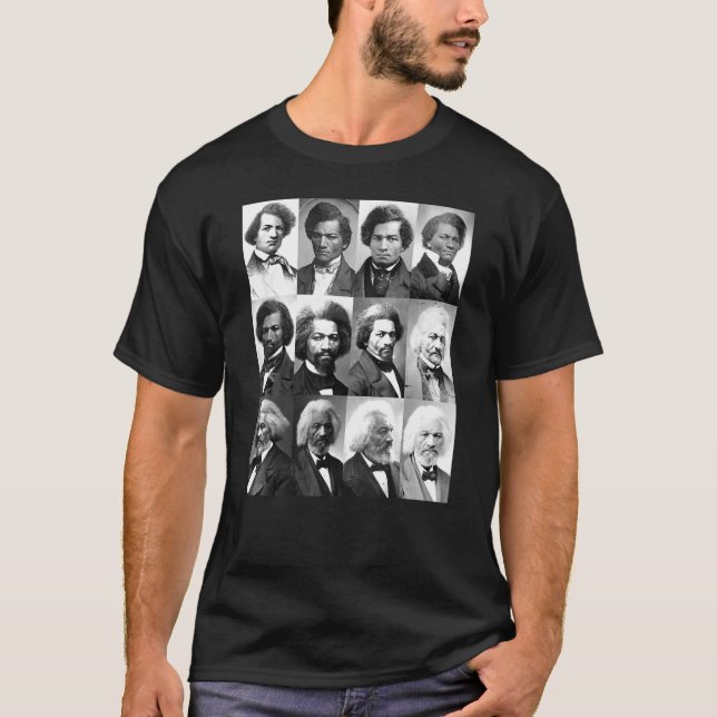 African American History Frederick Douglass Black  T-Shirt (Front)
