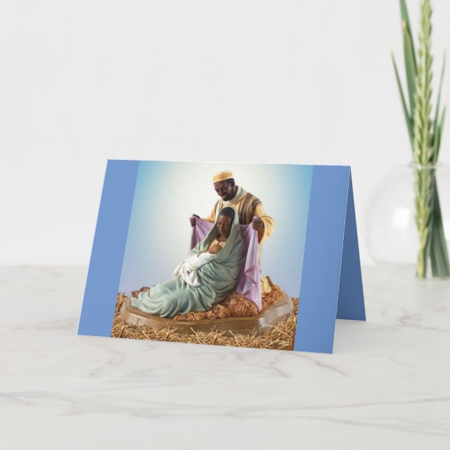 African American Holy Family Christmas Card (Front)