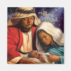 African American Holy Family Christmas Magnets