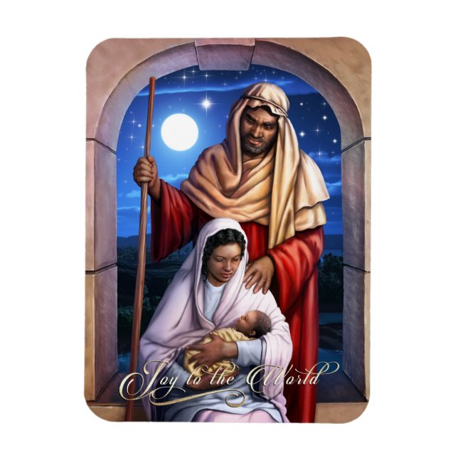 African American Holy Family Christmas Magnets (Vertical)