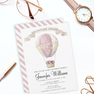 African American hot air balloon baby shower Invit Invitation