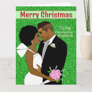 African American Husband Christmas Card