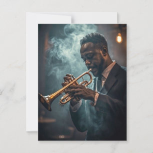 African American Jazz Musician Trumpet 1940s Postcard