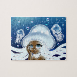 African American Jellyfish Girl 8"x10", 110 Piece Jigsaw Puzzle