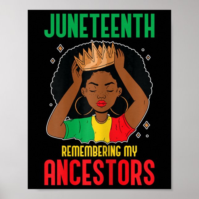 African American Juneteenth Remembering My Ancesto Poster (Front)