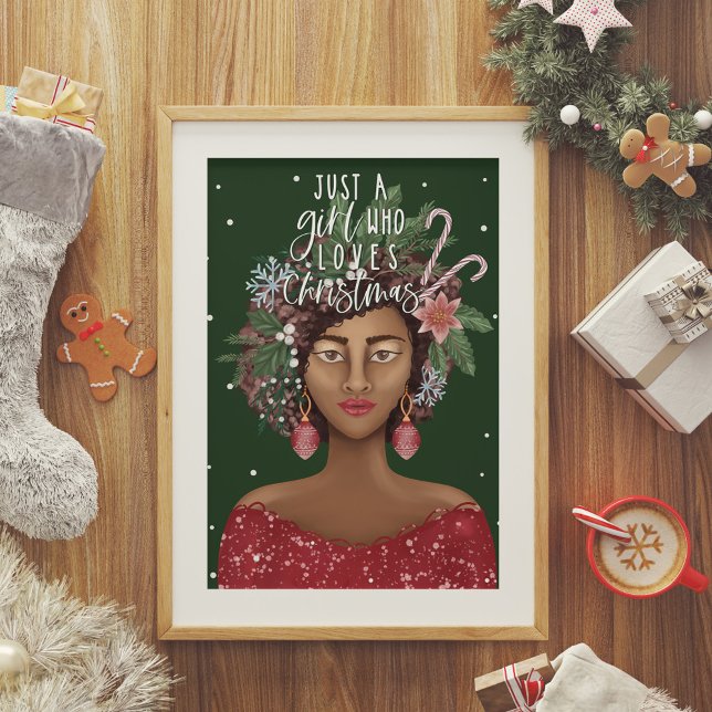 African American Just A Girl Who Love Christmas  Poster (Creator Uploaded)