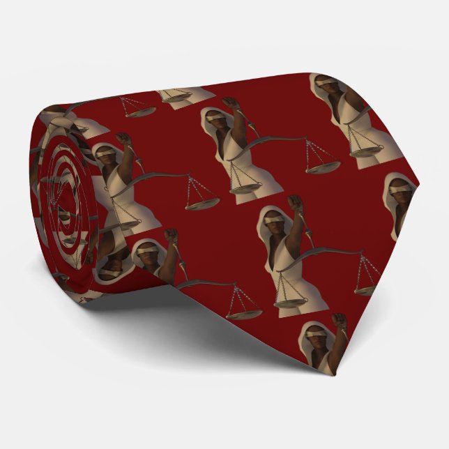 African-American Justice Goddess Lawyer Attorney  Tie (Rolled)