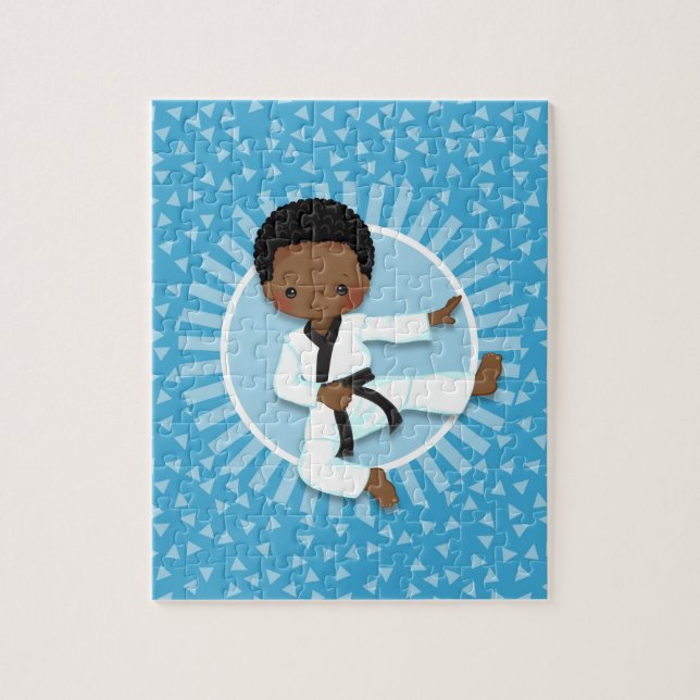 African American Karate Boy Judo Martial Arts Jigsaw Puzzle (Vertical)