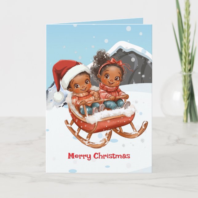African American Kids Christmas card (Front)