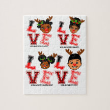 African American Kids Christmas Family Reindeer