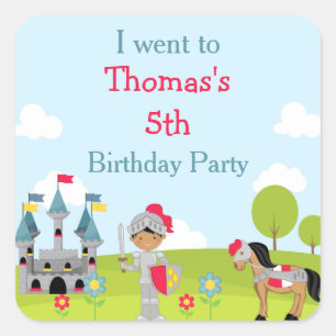 African American Knight 'I went to' Square Sticker