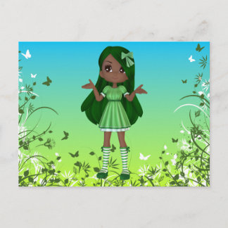 African American Lady Lime Postcard