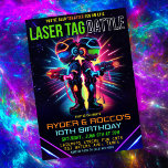 African American Laser Tag Birthday Invitation<br><div class="desc">African American Laser Tag Birthday Sibling Twin Dual Party Arcade and Laser Tag Lazer Tag Neon Party Laser Tag Birthday Invitation</div>