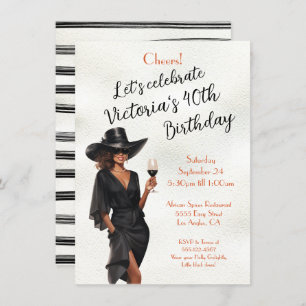 African American LBD Birthday Invitation