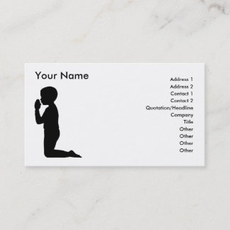 African American little boy saying prayers Business Card