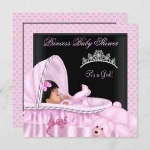 African American Little Princess Baby Shower Girl Invitation