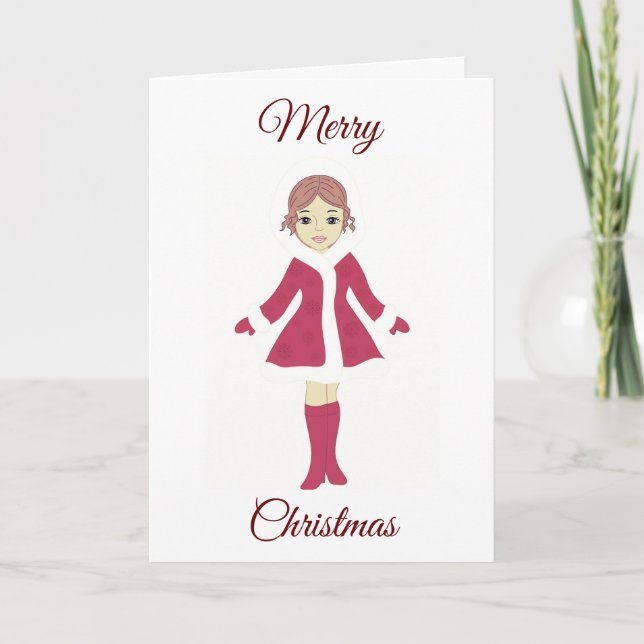 AFRICAN-AMERICAN LOVELY LADY FOR CHRISTMAS LOVE HOLIDAY CARD (Front)