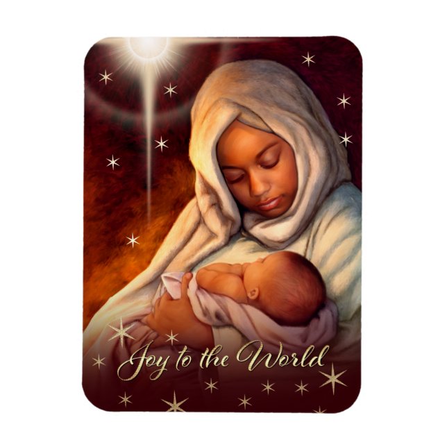 African American Madonna Christmas Magnets (Vertical)