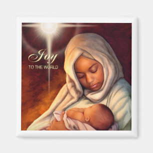 African American Madonna Christmas Magnets