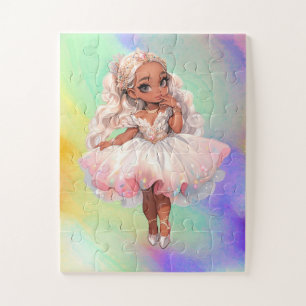 African American Magical Rainbow Ballerina Jigsaw Puzzle