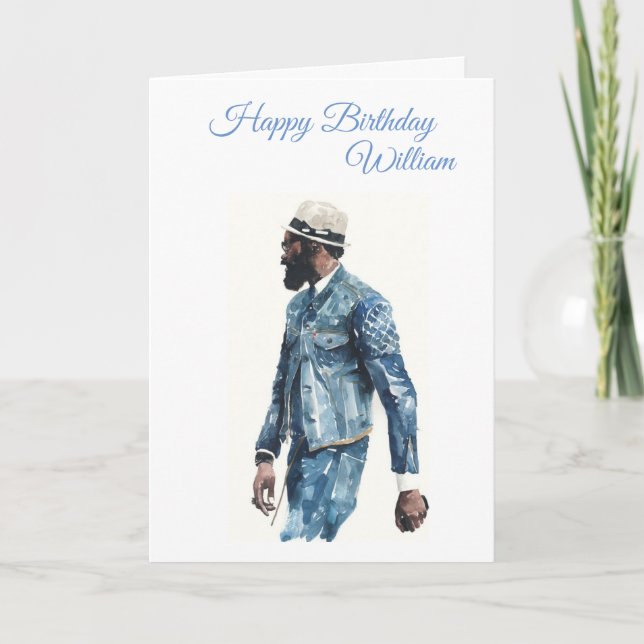 African American Male - Birthday Card (Front)