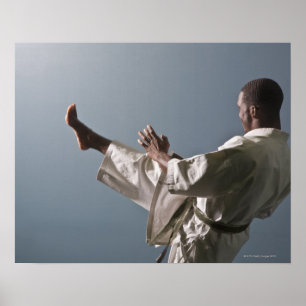 African American man working out the gym Poster