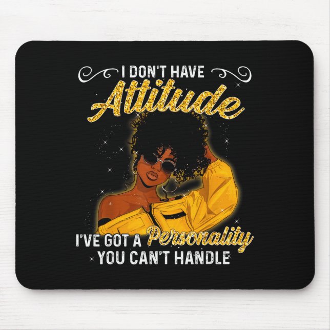 African American Melanin Queen Black Girl Magic Af Mouse Pad (Front)