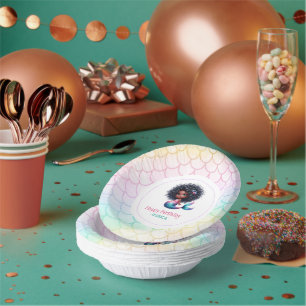 African American Mermaid 5Th Birthday Paper Plate