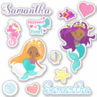 African American Mermaid Personalised set