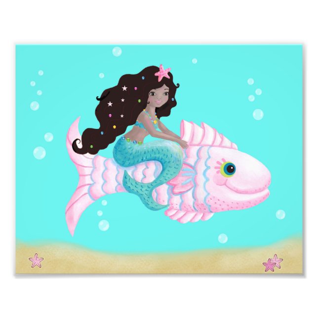 African American mermaid Photo Print (Front)