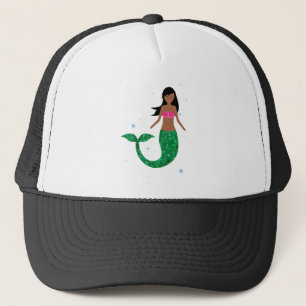 african american mermaid trucker hat