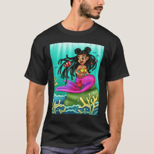 African American Mermaid Under Water With The Fish T-Shirt