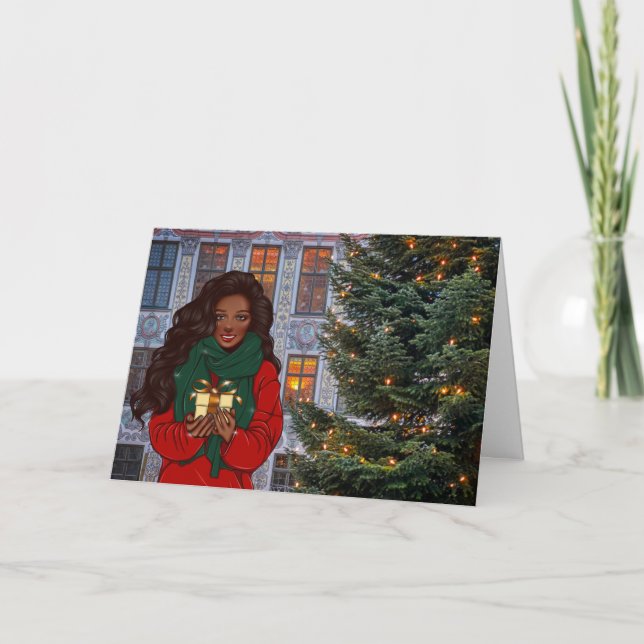 African American Merry Christma Holiday Card (Front)
