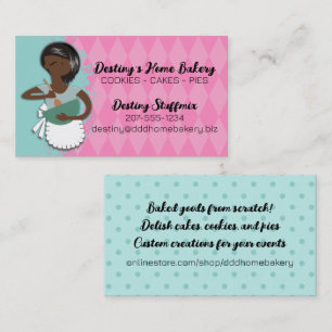 African American mixing bowl woman baking bakery B Business Card