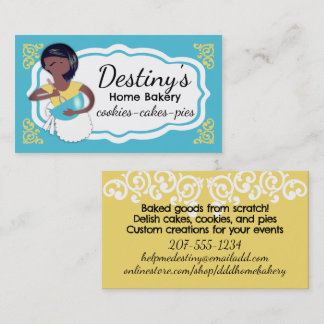 African American mixing bowl woman baking bakery Business Card