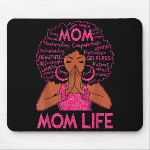 African American Mom Life Black Woman Happy Mother Mouse Pad