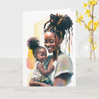 African-American Mother & Baby, Mothers Day Card