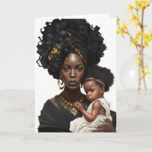 African-American Mother & Baby, Mothers Day Card
