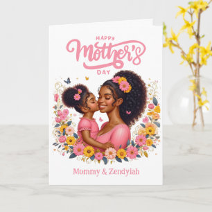 African American Mum & Daughter Happy Mother's Day Card
