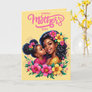 African American Mum & Daughter Happy Mother's Day Card