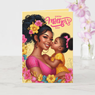 African American Mum & Daughter Happy Mother's Day Card