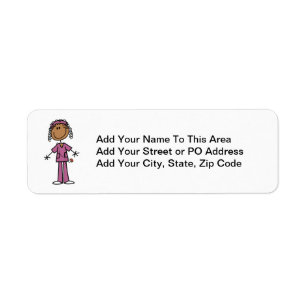 African American Nurse Return Address Label