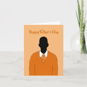 African American Orange Happy Father's Day   Card