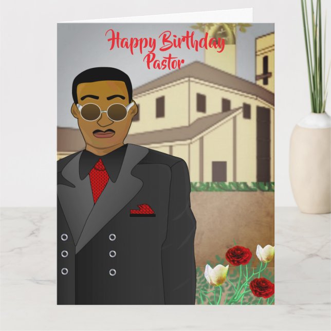 African American Pastor's Church Birthday Card (Front)