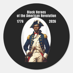 African American Patriot Revolutionary War Soldier Classic Round Sticker